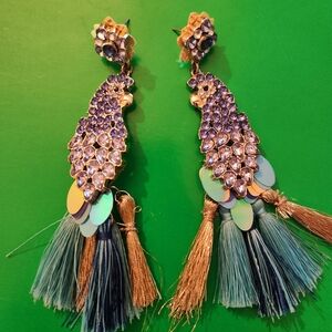 Parrot tassle earrings